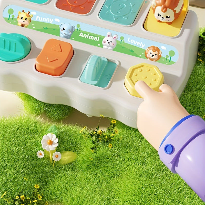 Boîte Pop-Up Animaux Montessori - Jouet Interactif Logique et Motricité pour Bébés