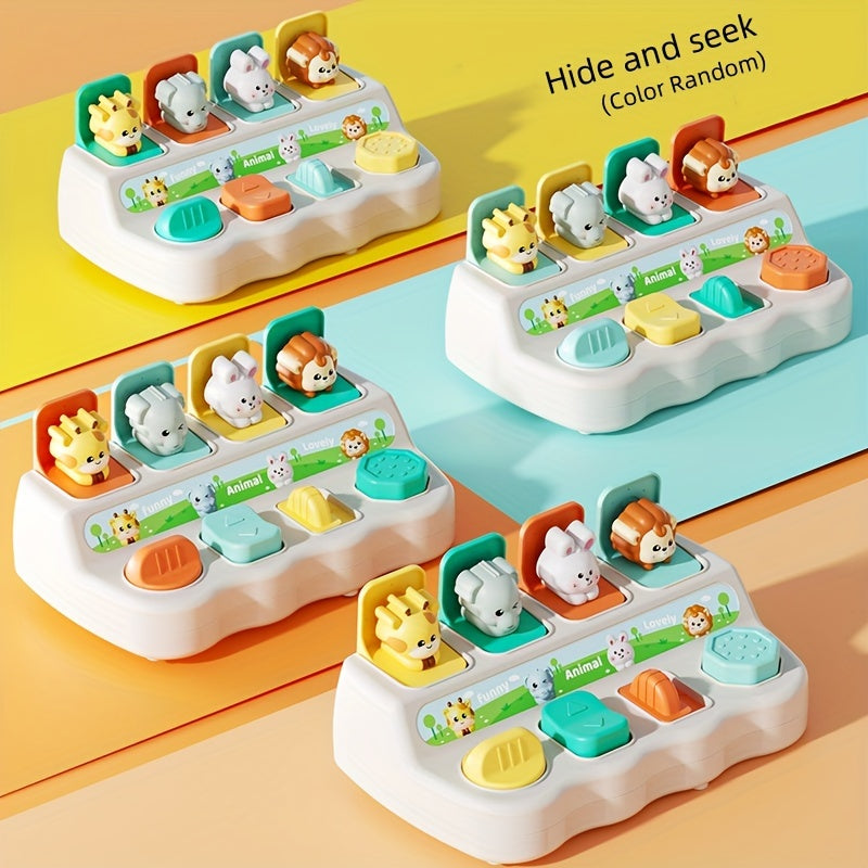 Boîte Pop-Up Animaux Montessori - Jouet Interactif Logique et Motricité pour Bébés