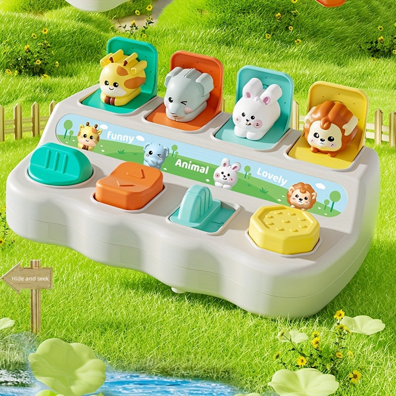 Boîte Pop-Up Animaux Montessori - Jouet Interactif Logique et Motricité pour Bébés