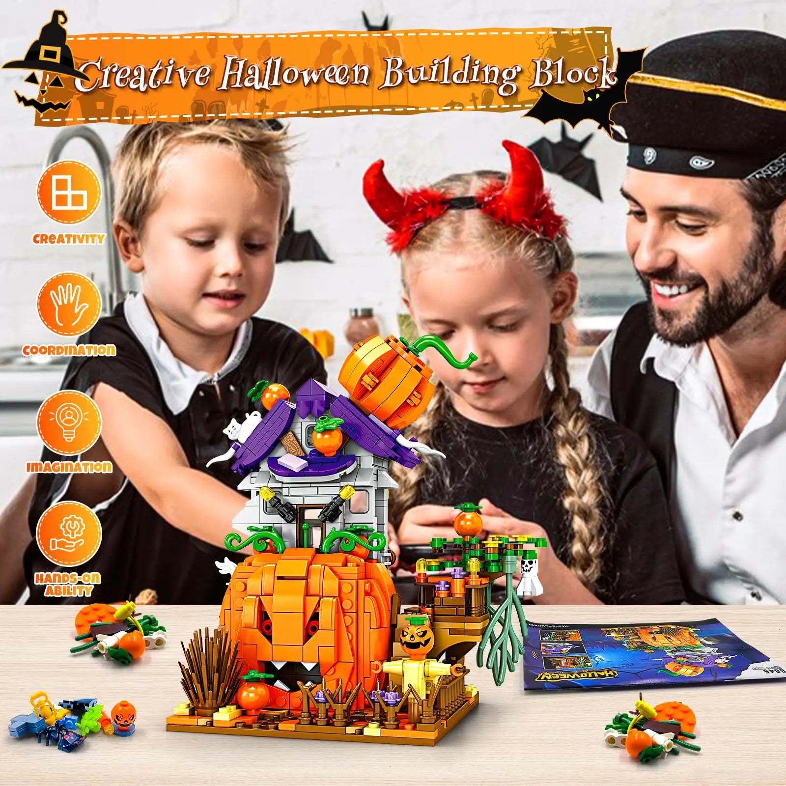Cabane Halloween ToylinX Blocs Construction - Modèle Décoratif ABS - Cadeau Enfant