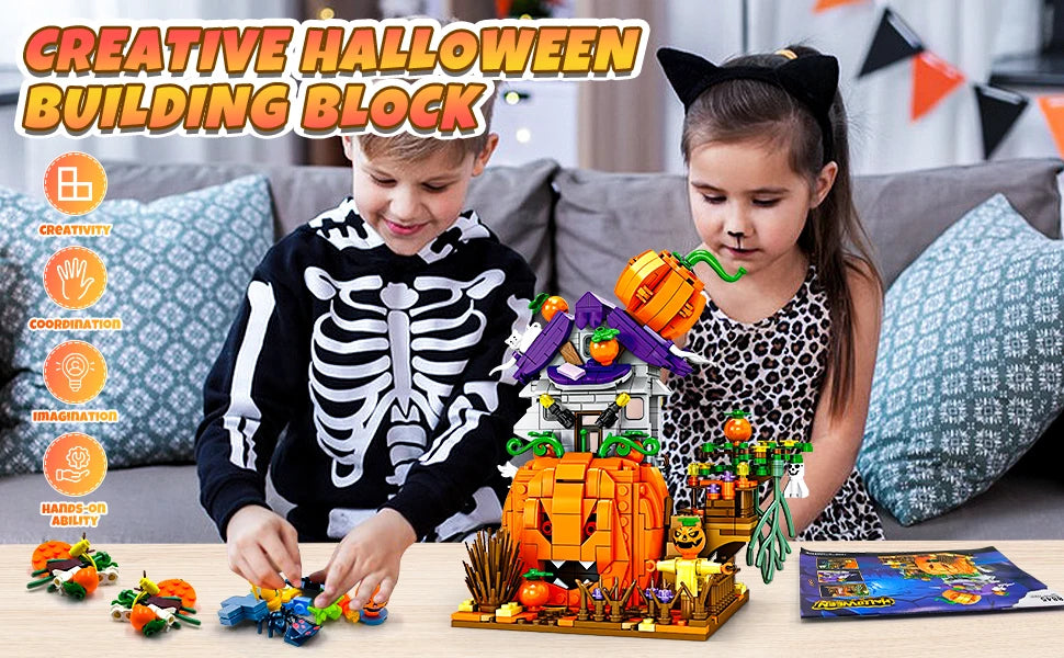 Cabane Halloween ToylinX Blocs Construction - Modèle Décoratif ABS - Cadeau Enfant