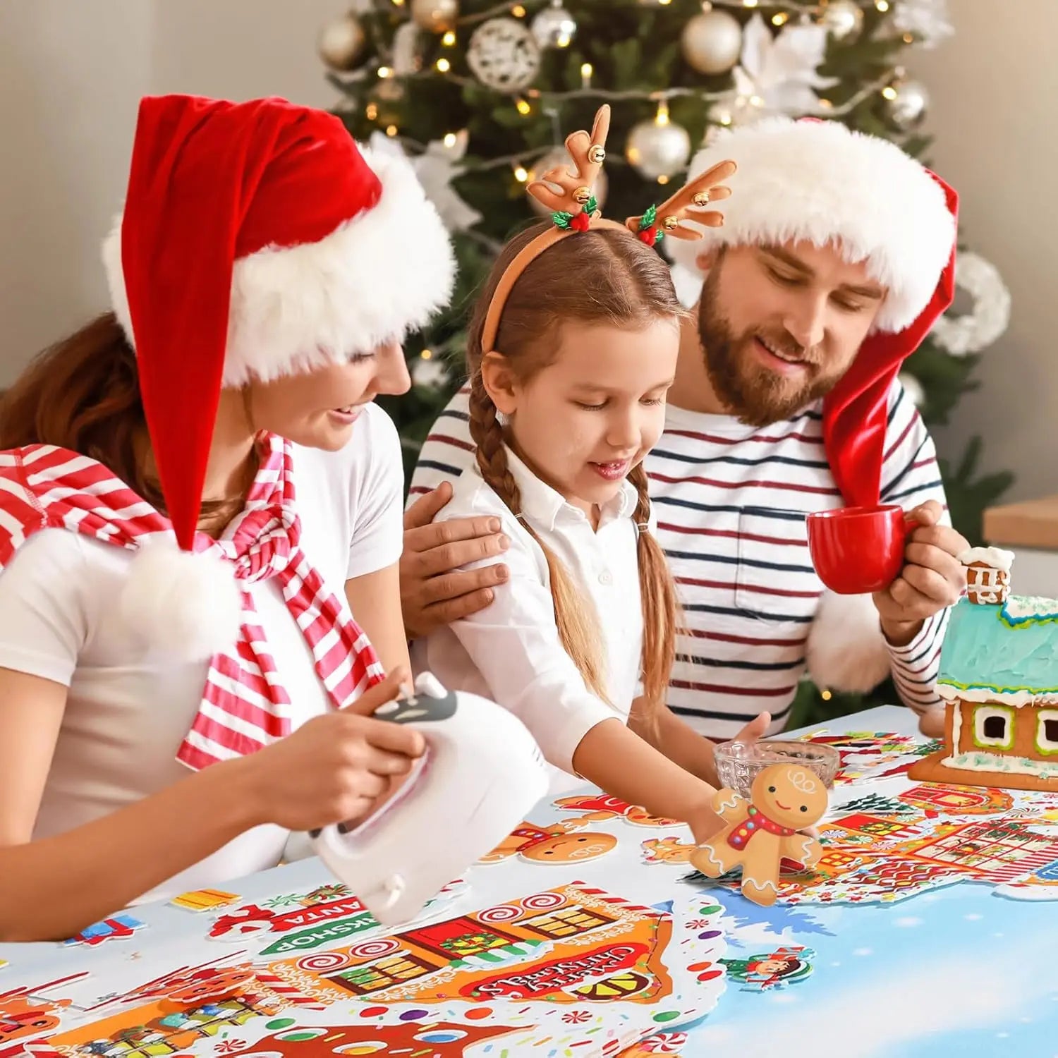 Tableau Feutrine Montessori Noël et Halloween - Jeu Interactif DIY Décoration Murale