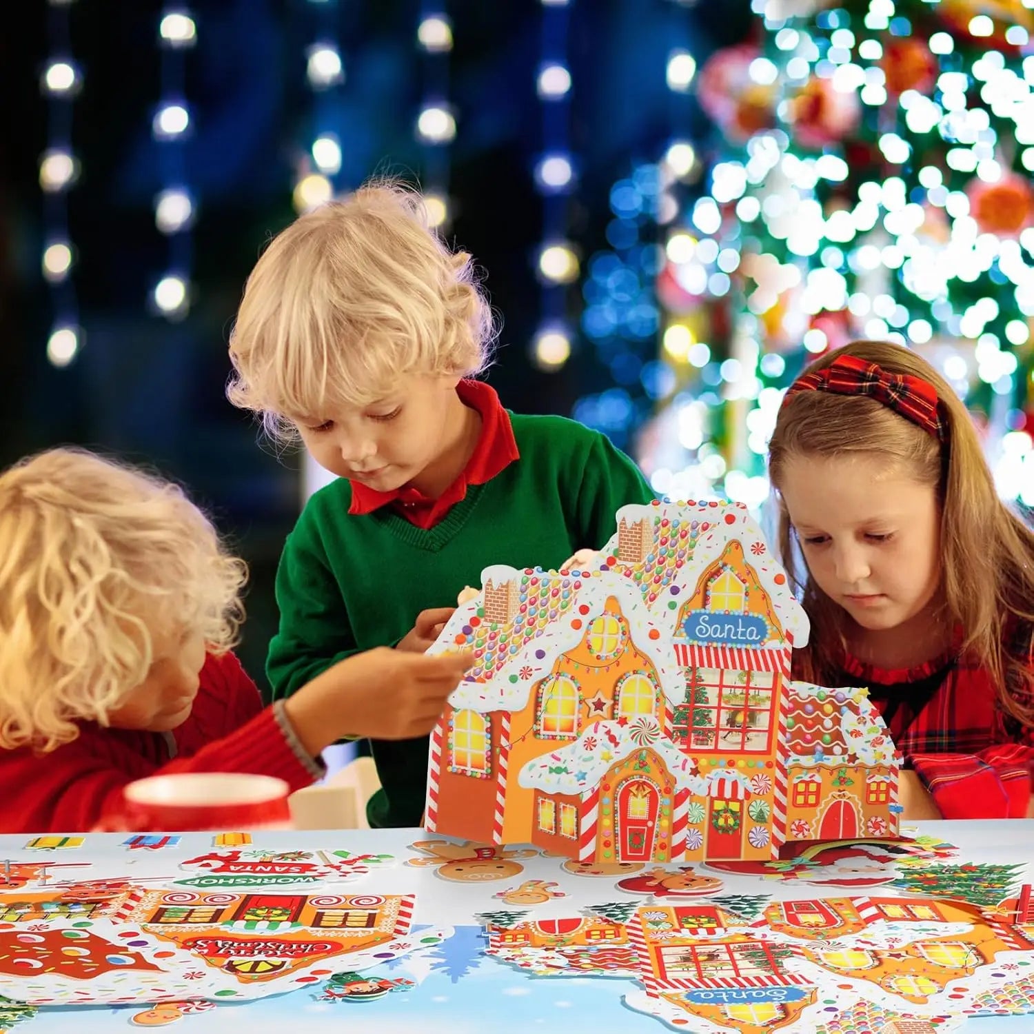 Tableau Feutrine Montessori Noël et Halloween - Jeu Interactif DIY Décoration Murale