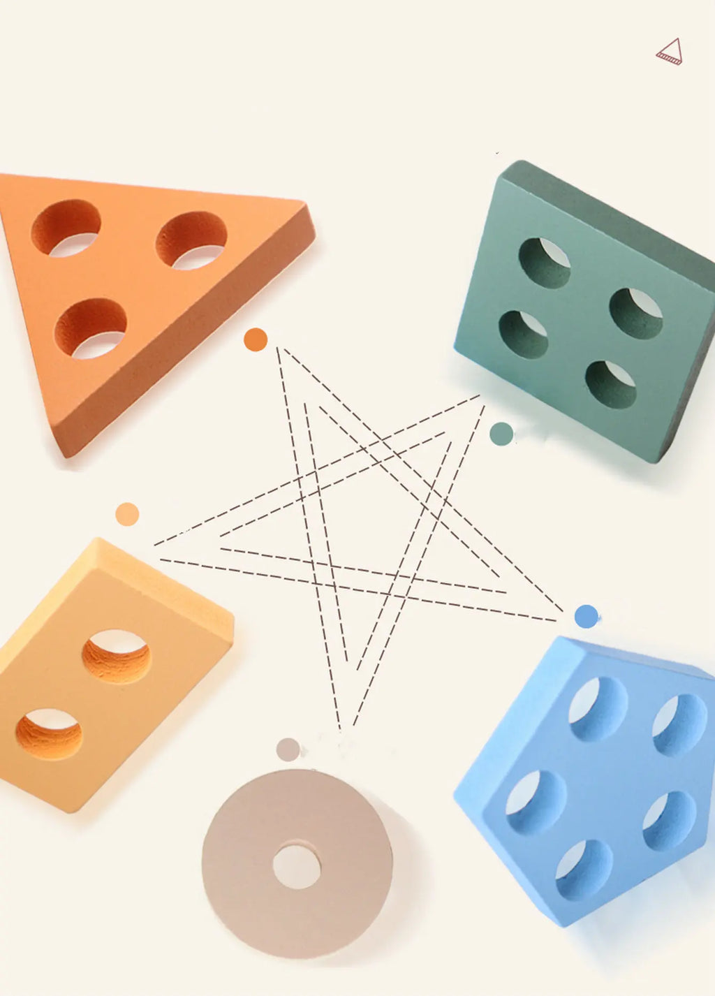 Jeu de Tri et Empilage Bois Montessori 3-6 Ans - Formes Géométriques