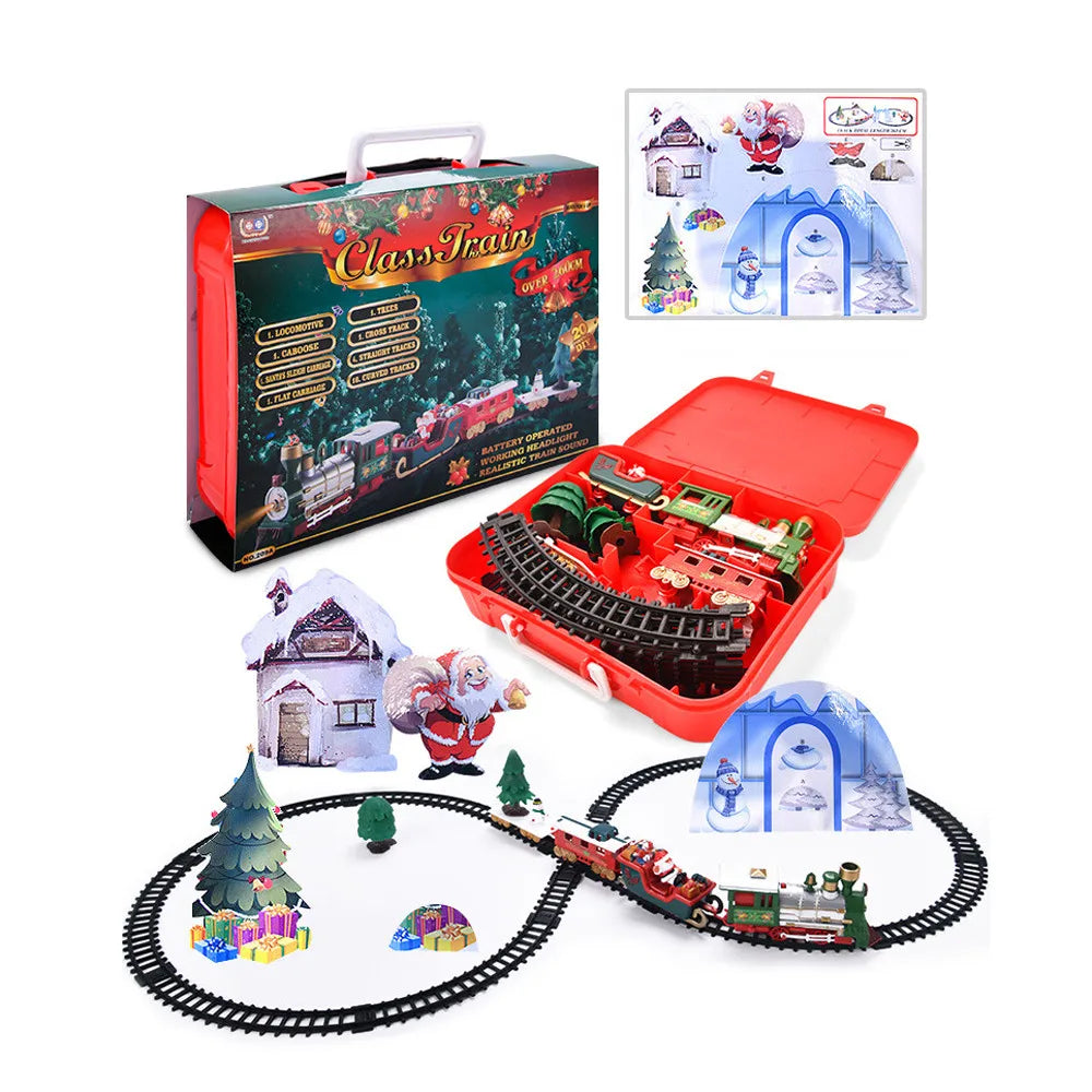 Train Électrique de Noël Réaliste - Set Complet Sécurisé - Décoration Sapin et Maison