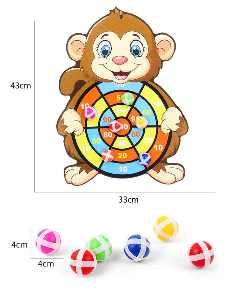 Planche à Fléchettes Animaux Montessori - Balles Collantes
