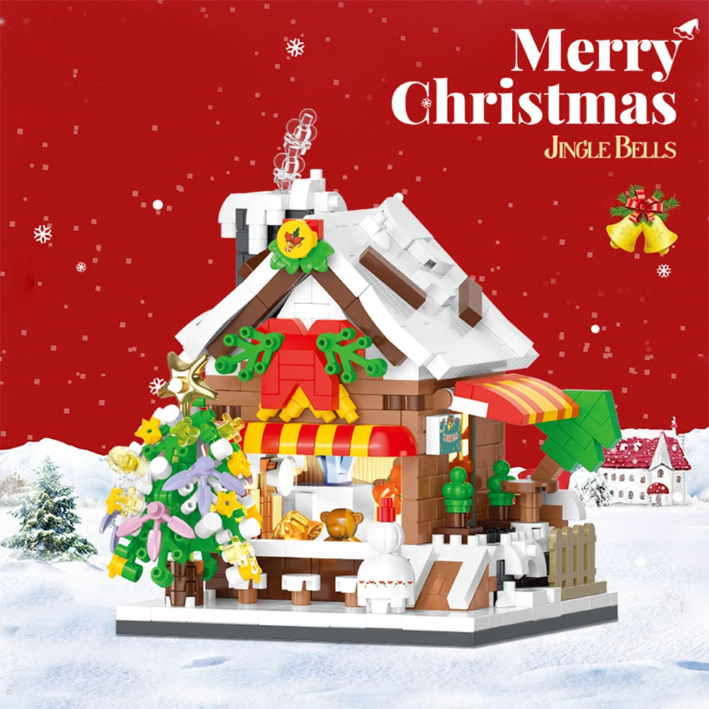 Maison de Noël Blocs Construction - Modèle Architectural Ville ToylinX - Cadeau Collection