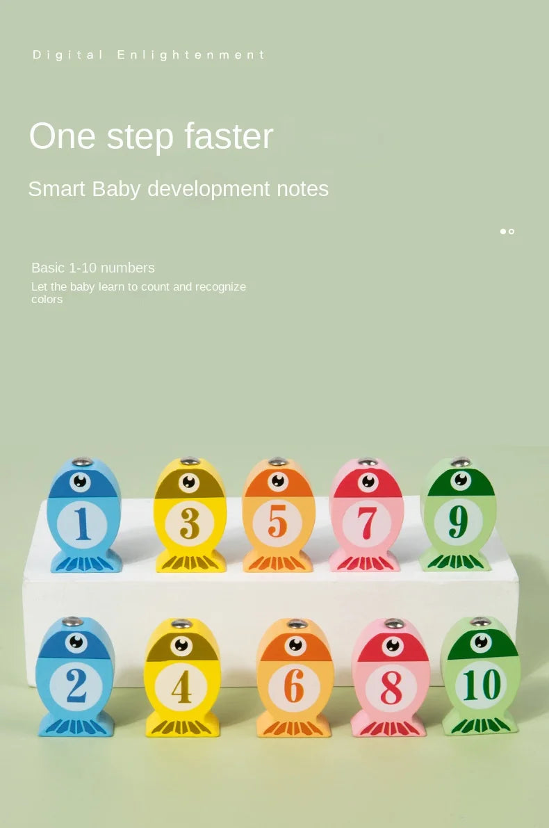 Jeu de Pêche en Bois Montessori - Alphabet et Chiffres