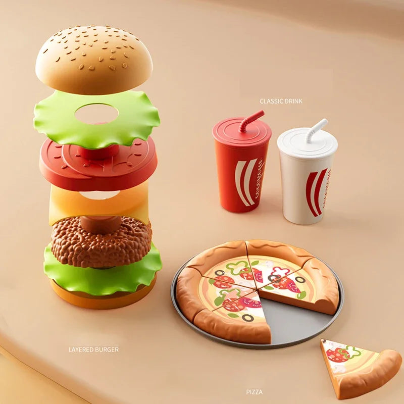 Ensemble Cuisine Enfant - Hamburger Pizza Frites Montessori
