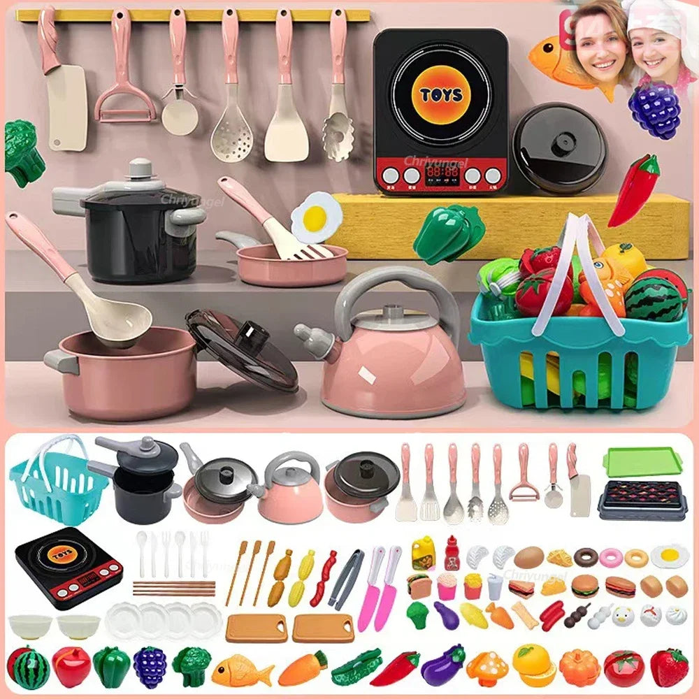 Ensemble Cuisine Enfant 92 Pièces - Kit Complet avec Casseroles