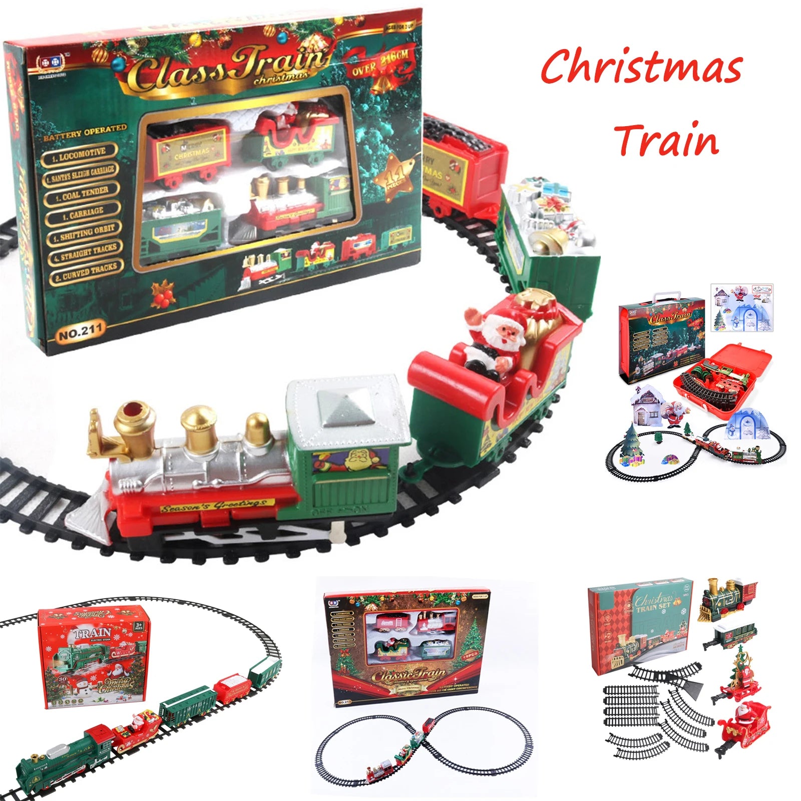 Train Électrique de Noël Réaliste - Set Complet Sécurisé - Décoration Sapin et Maison