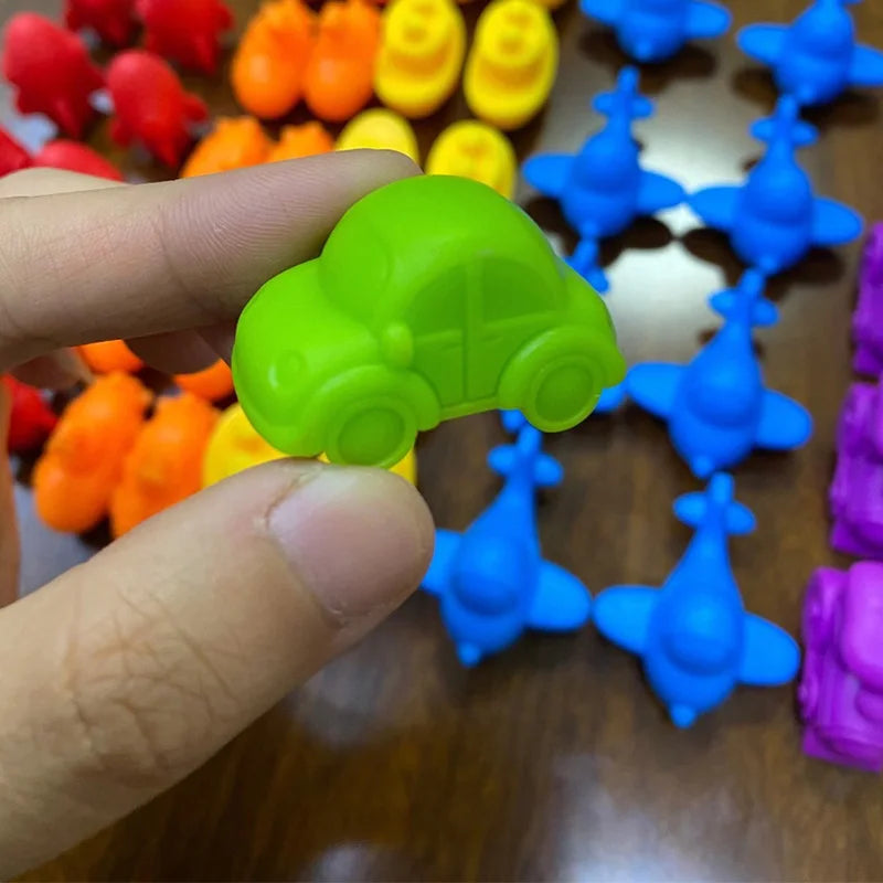 Jeu de Tri Arc-en-Ciel Montessori - Puzzle Sensoriel Animaux