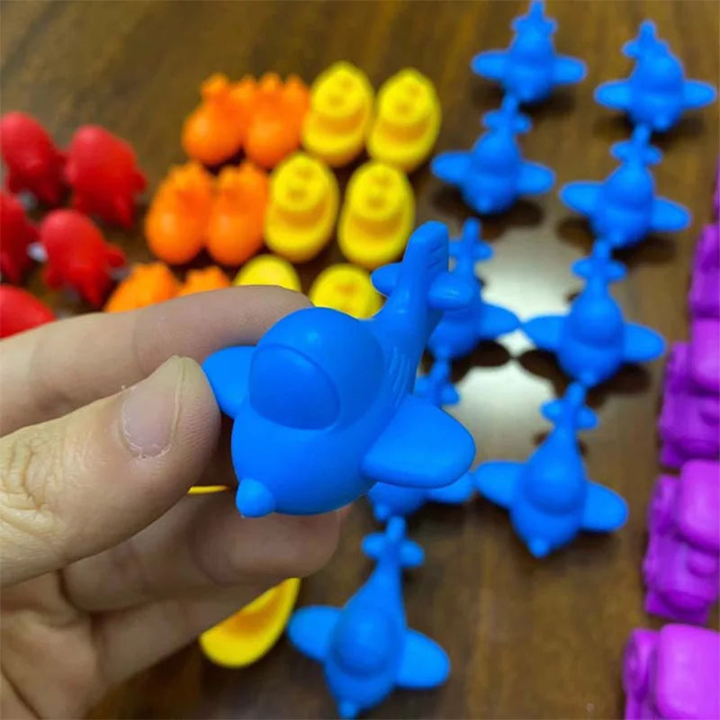 Jeu de Tri Arc-en-Ciel Montessori - Puzzle Sensoriel Animaux