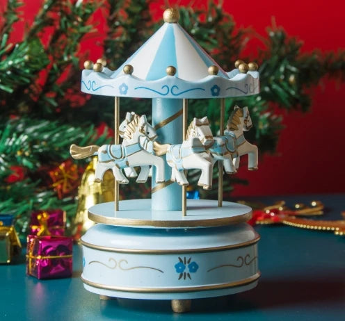 Carrousel Musical de Noël Automatique - Boîte à Musique Manège - Décoration Chambre Bébé