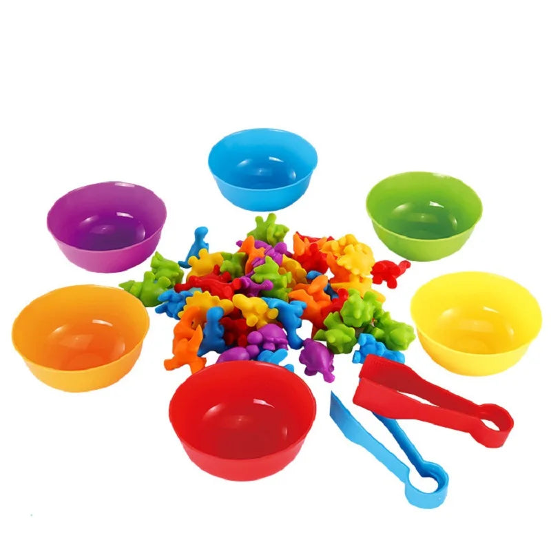 Jeu de Tri Arc-en-Ciel Montessori - Puzzle Sensoriel Animaux