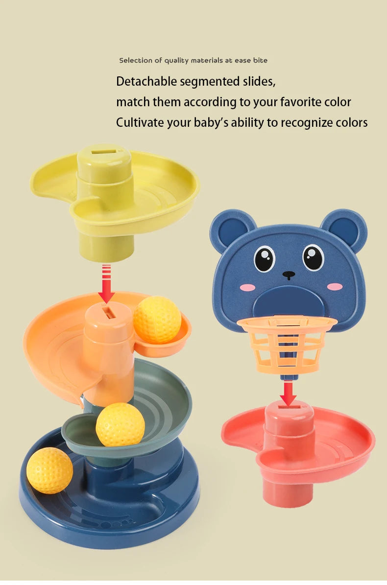 Tour à Boule Roulante Montessori Bébé 1-3 Ans - Jeu Empilage