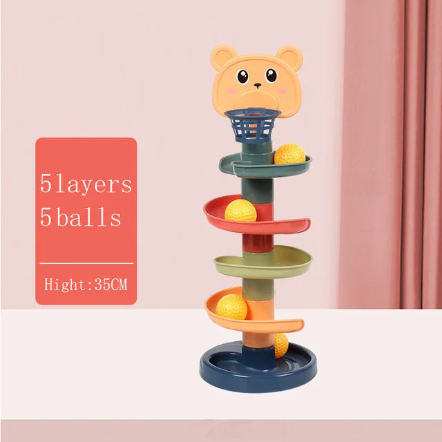 Tour à Boule Roulante Montessori Bébé 1-3 Ans - Jeu Empilage