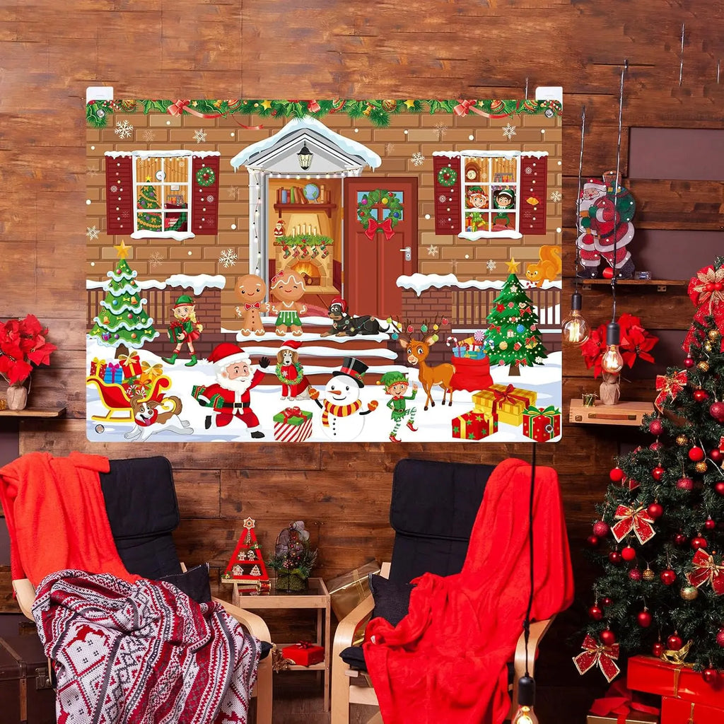 Tableau Feutrine Montessori Noël et Halloween - Jeu Interactif DIY Décoration Murale