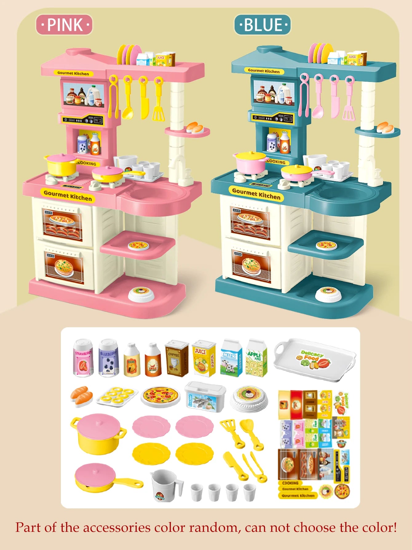 Accessoires de Cuisine pour Enfants - Set avec Casseroles, Pots à Lait, Pains et Fourchette