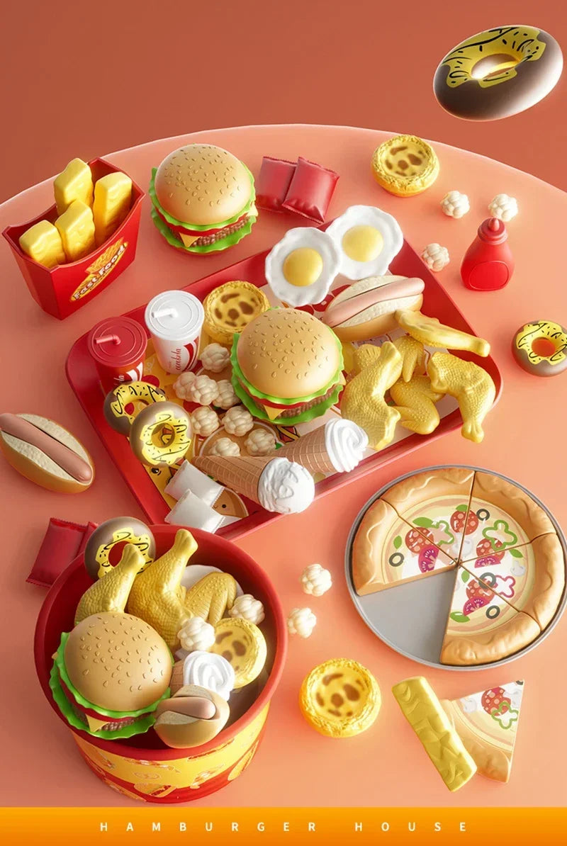 Ensemble Cuisine Enfant - Hamburger Pizza Frites Montessori