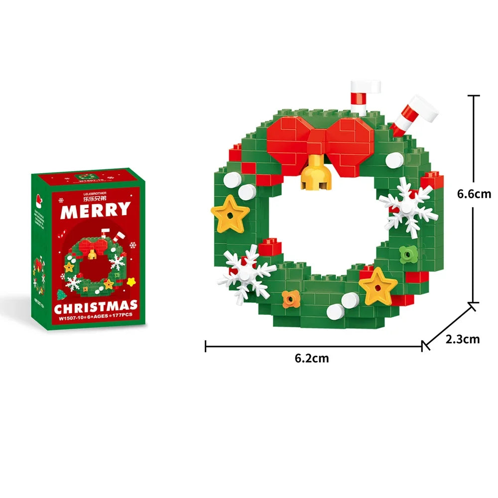 Mini Blocs Construction Noël - Père Noël, Sapin, Renne, Bonhomme de Neige - Cadeau Parfait
