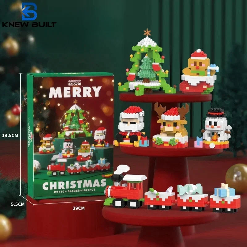 Mini Blocs Construction Noël - Père Noël, Sapin, Renne, Bonhomme de Neige - Cadeau Parfait