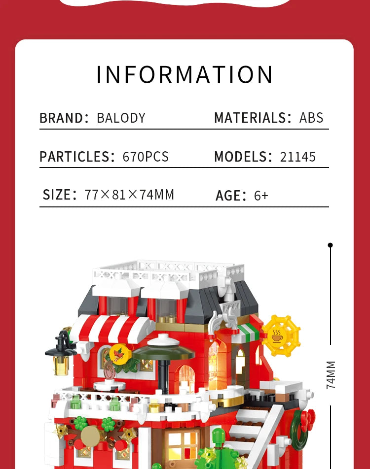 Maison de Noël Blocs Construction - Modèle Architectural Ville ToylinX - Cadeau Collection