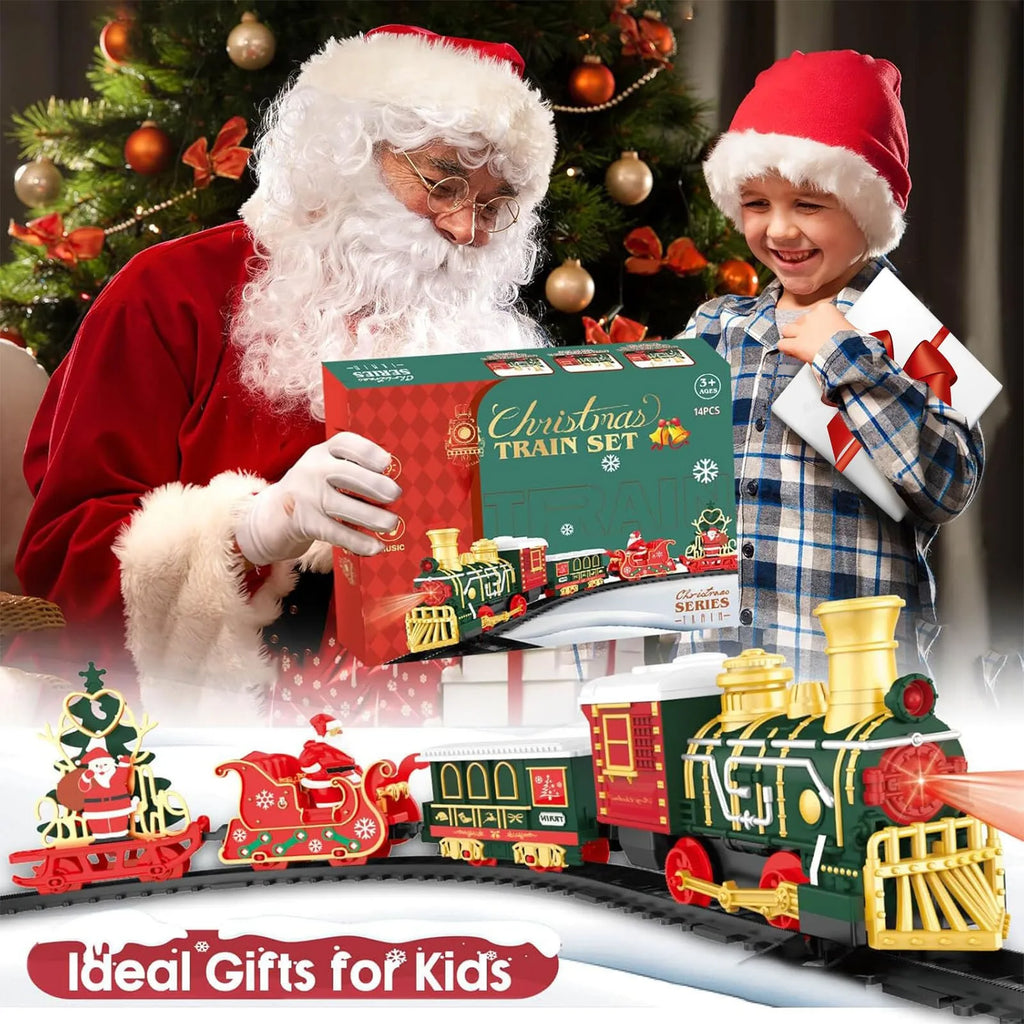 Train Électrique de Noël Réaliste - Set Complet Sécurisé - Décoration Sapin et Maison