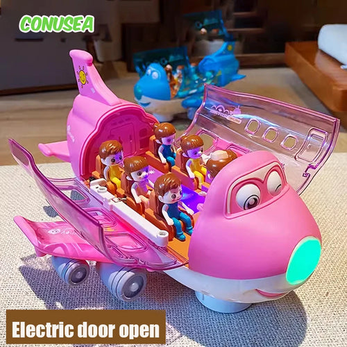 Avion Électrique pour Enfants avec Musique et Lumières - Jouet de Transport