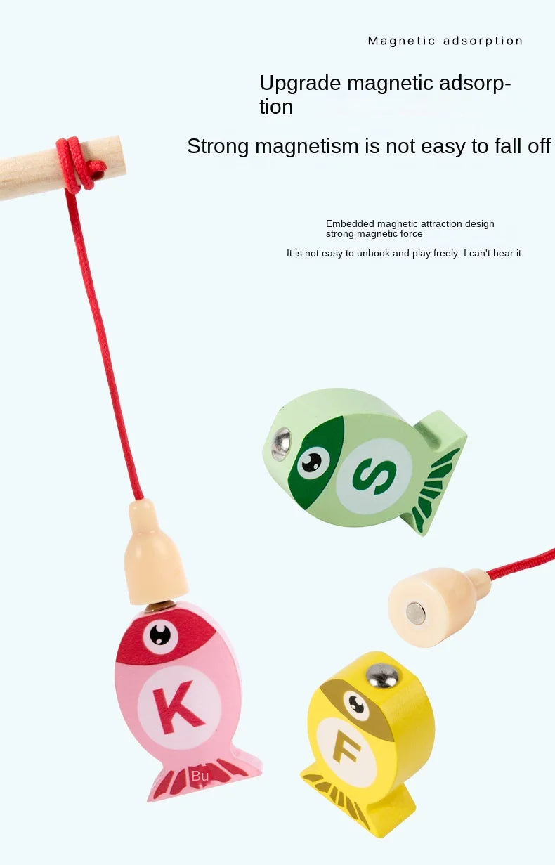 Jeu de Pêche en Bois Montessori - Alphabet et Chiffres