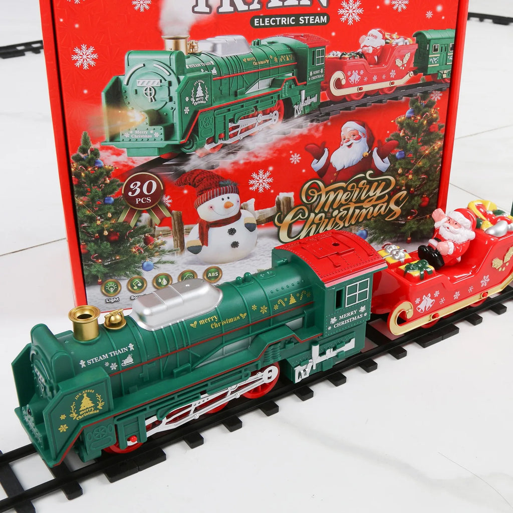 Train Électrique de Noël Réaliste - Set Complet Sécurisé - Décoration Sapin et Maison