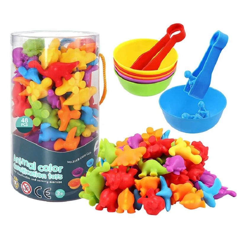 Jeu de Tri Arc-en-Ciel Montessori - Puzzle Sensoriel Animaux