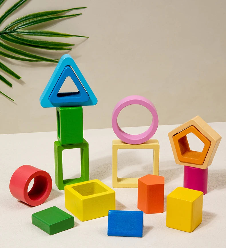 Trieur de Formes en Bois Montessori - Jouet Empilable Bébé