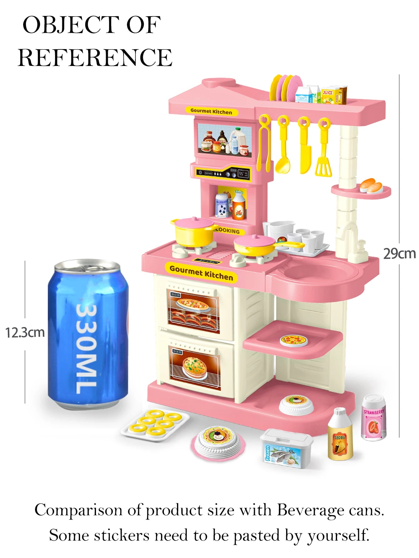 Accessoires de Cuisine pour Enfants - Set avec Casseroles, Pots à Lait, Pains et Fourchette