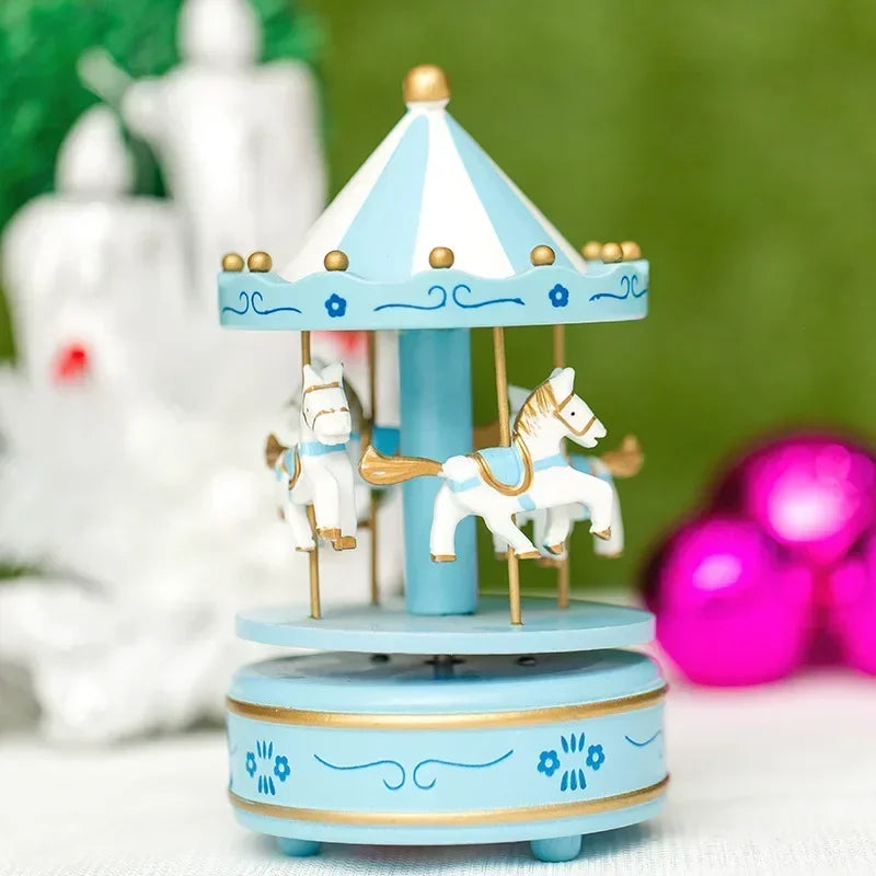 Carrousel Musical de Noël Automatique - Boîte à Musique Manège - Décoration Chambre Bébé