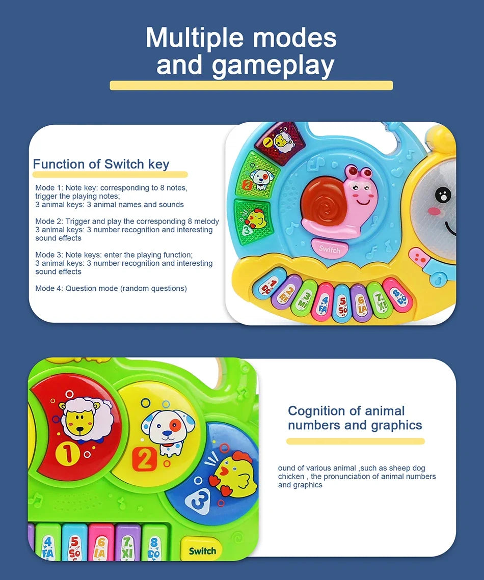 Piano Électronique Enfants - Clavier Musical Sons Animaux