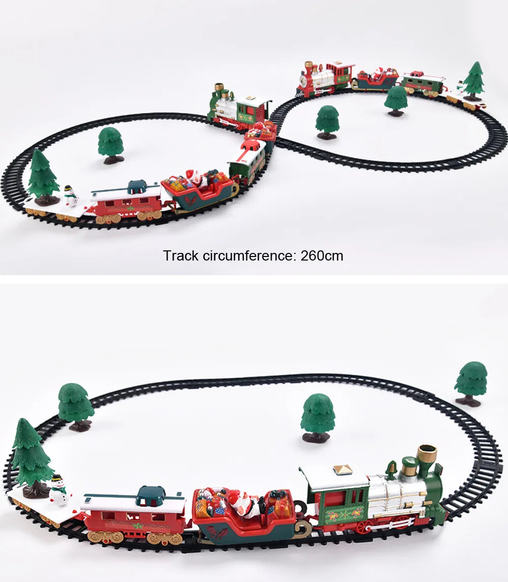 Train Électrique de Noël Réaliste - Set Complet Sécurisé - Décoration Sapin et Maison