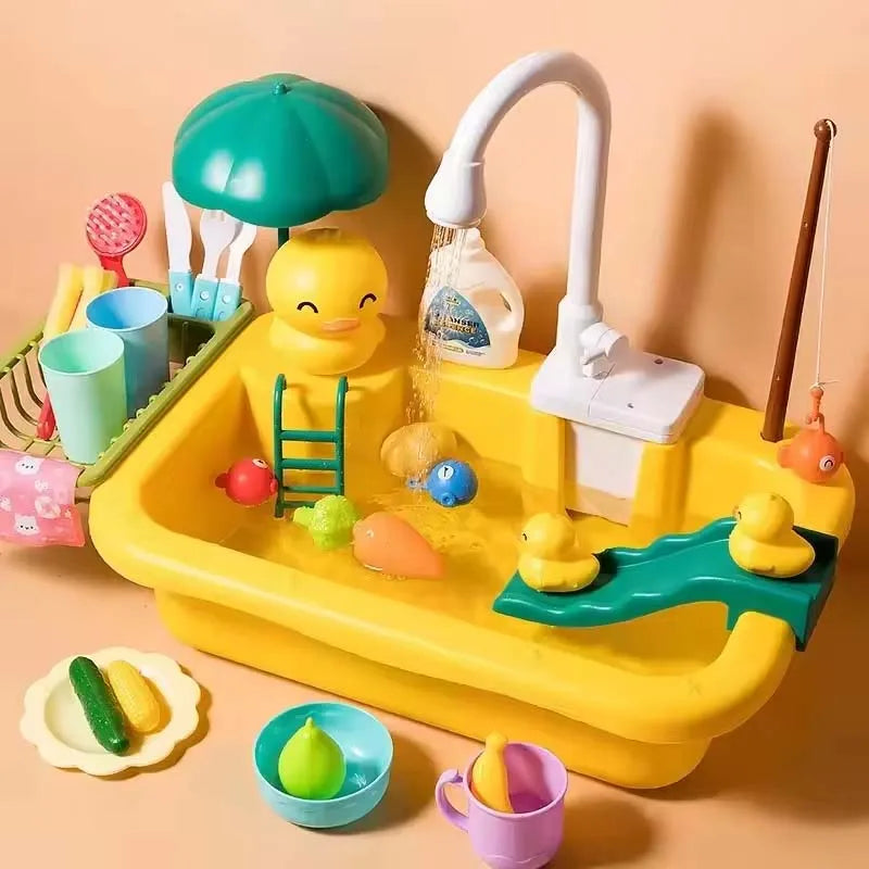 Évier de Cuisine Électrique pour Enfants avec Eau Courante - Set de Jeu Complet