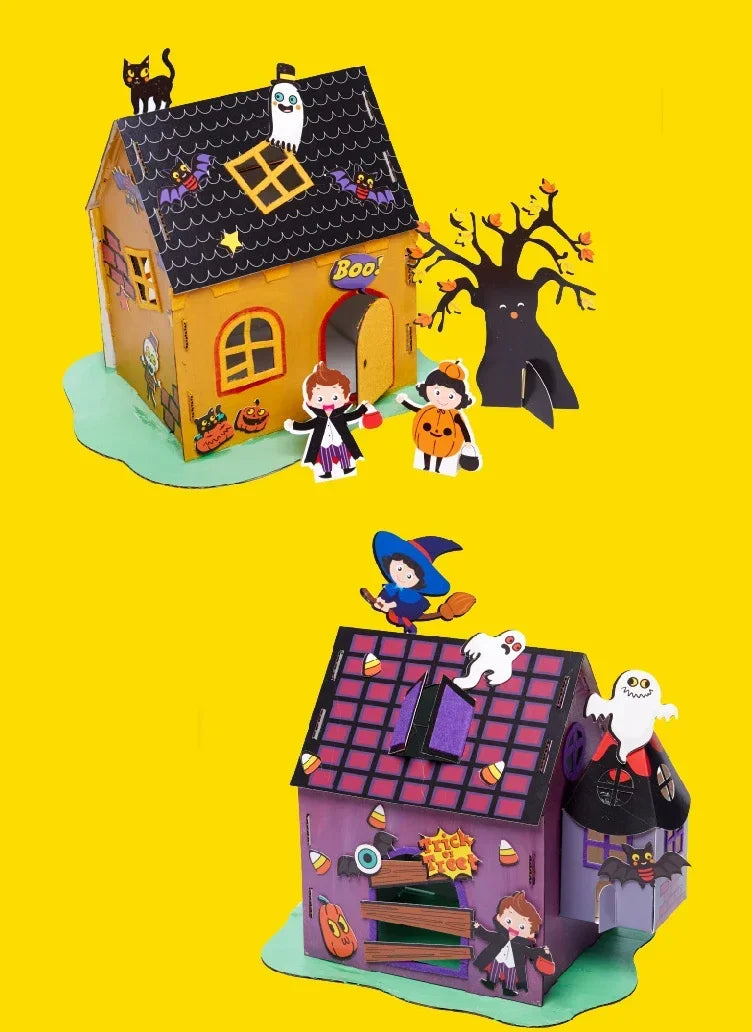 Maison Magique 3D Halloween DIY - Jouet Éducatif Artisanal pour Enfants - Décoration Fête