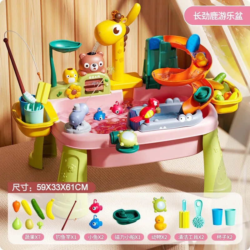Jouet Cuisine Électrique pour Enfants - Évier avec Eau et Jeu de Pêche