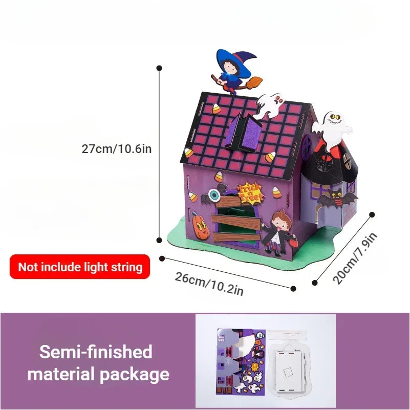 Maison Magique 3D Halloween DIY - Jouet Éducatif Artisanal pour Enfants - Décoration Fête