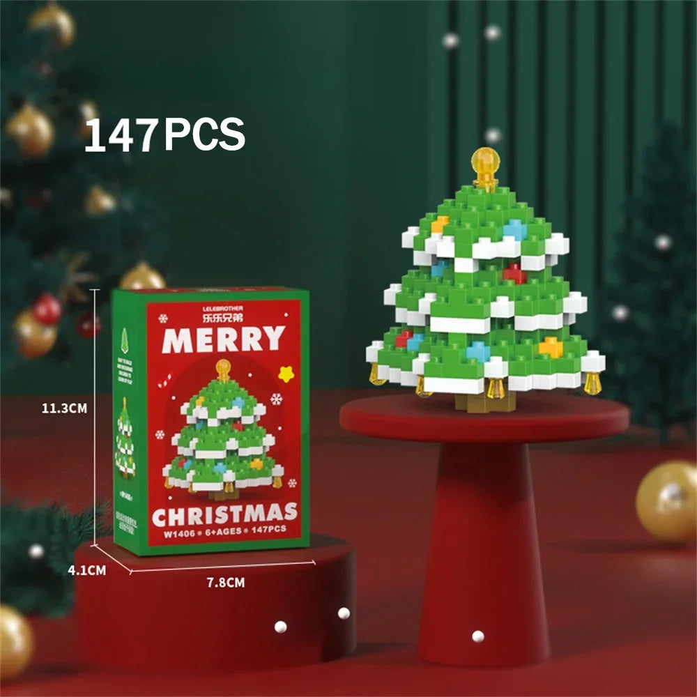 Mini Blocs Construction Noël - Père Noël, Sapin, Renne, Bonhomme de Neige - Cadeau Parfait