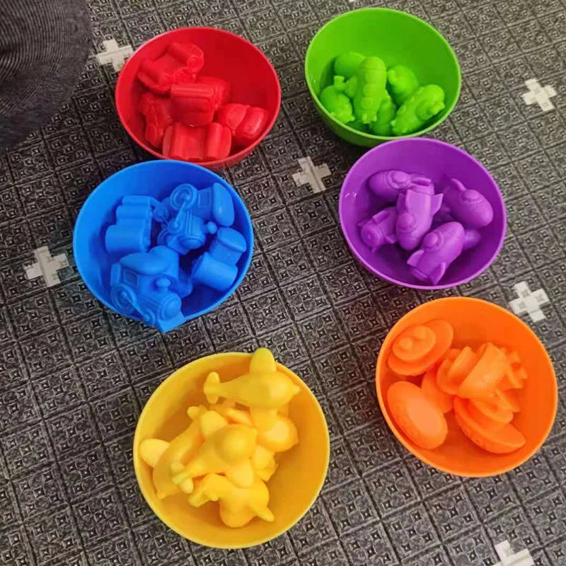 Jeu de Tri Arc-en-Ciel Montessori - Puzzle Sensoriel Animaux