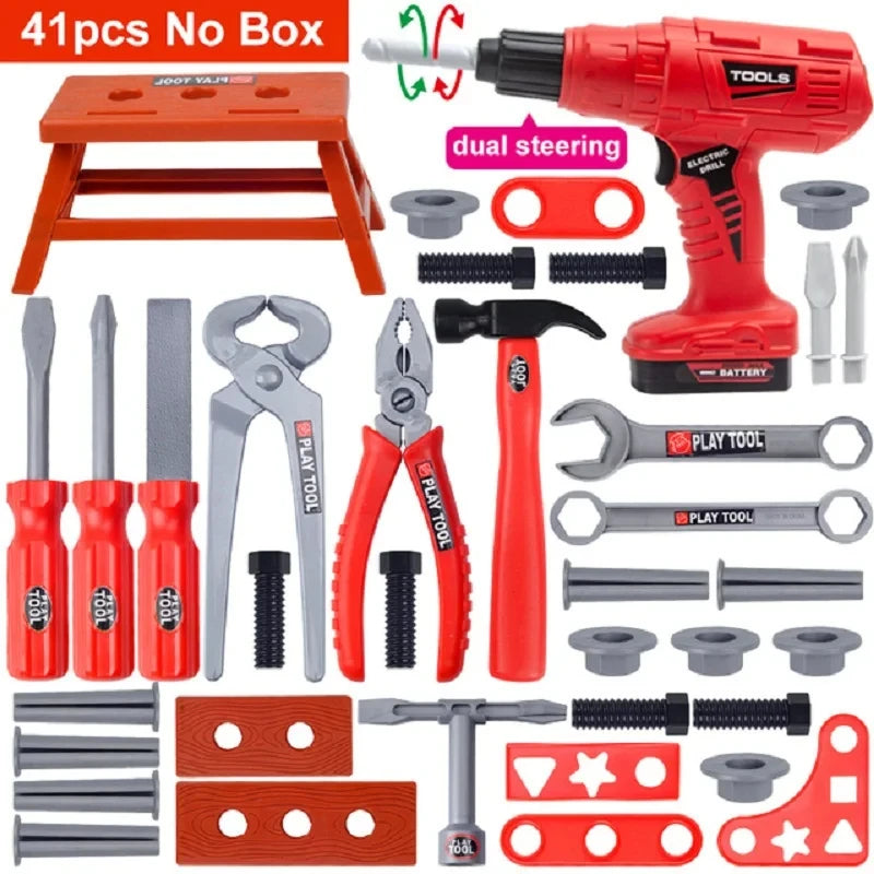 Boîte à Outils pour Enfants - Jouet Éducatif avec Perceuse et Outils de Réparation