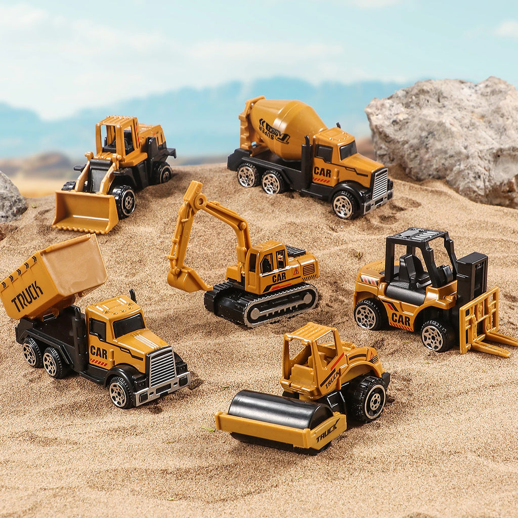 Set 6 Camions de Chantier en Alliage - Pelle Bulldozer