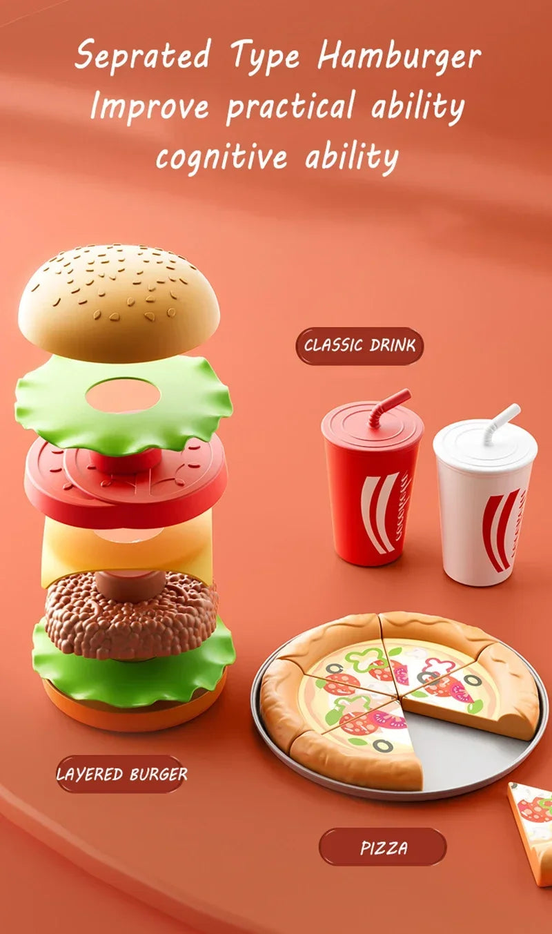 Ensemble Cuisine Enfant - Hamburger Pizza Frites Montessori