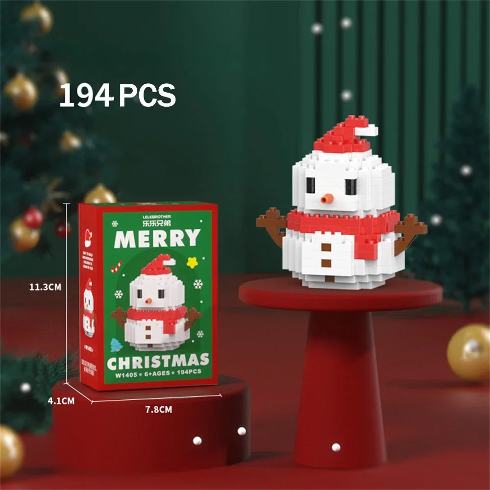 Mini Blocs Construction Noël - Père Noël, Sapin, Renne, Bonhomme de Neige - Cadeau Parfait