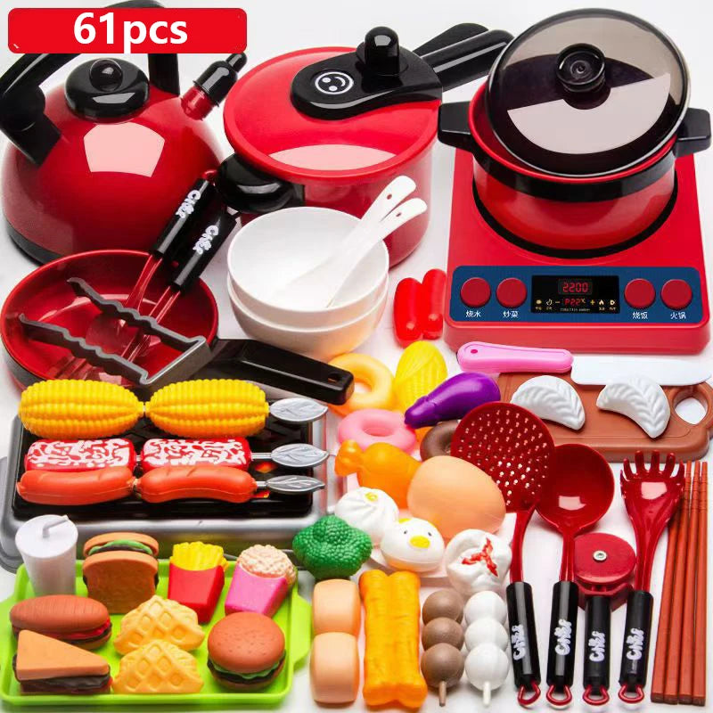 Jouets de Cuisine Barbecue pour Enfants - Aliments Simulés Jeu de Rôle Éducatif