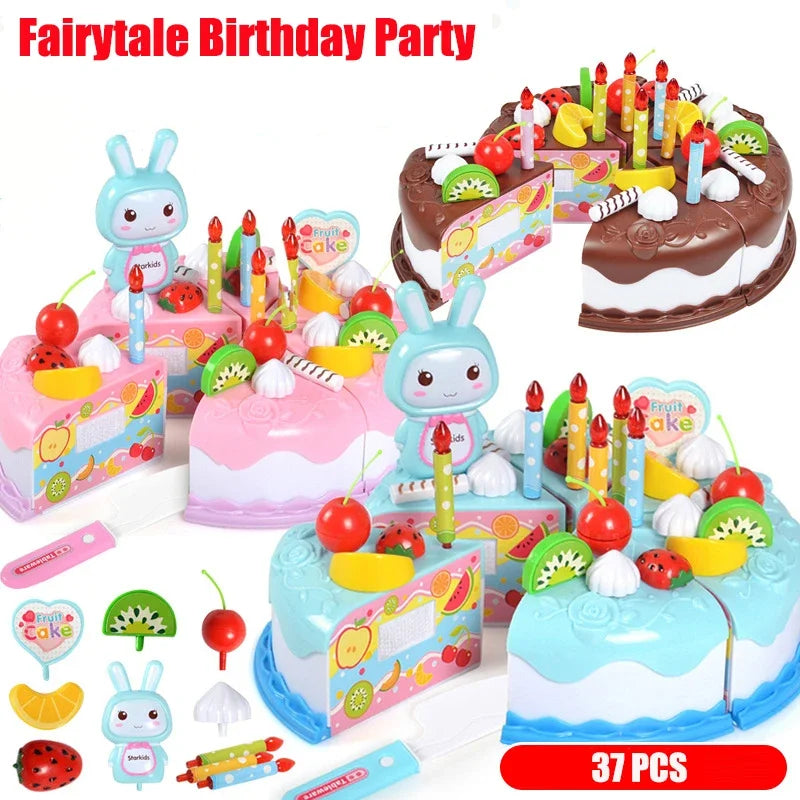 Jouet Gâteau d'Anniversaire DIY pour Enfants - Fruits à Découper Jeu de Rôle