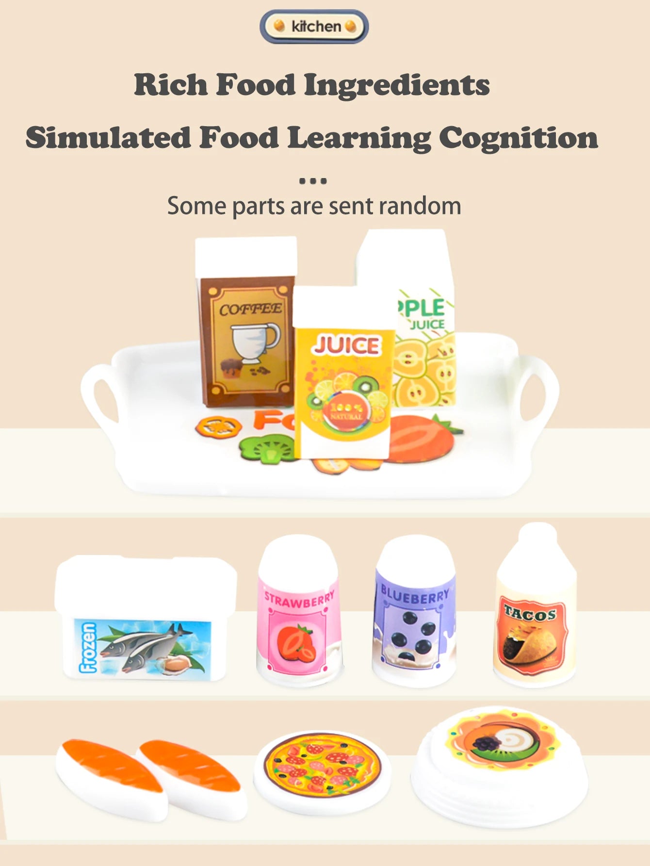 Accessoires de Cuisine pour Enfants - Set avec Casseroles, Pots à Lait, Pains et Fourchette